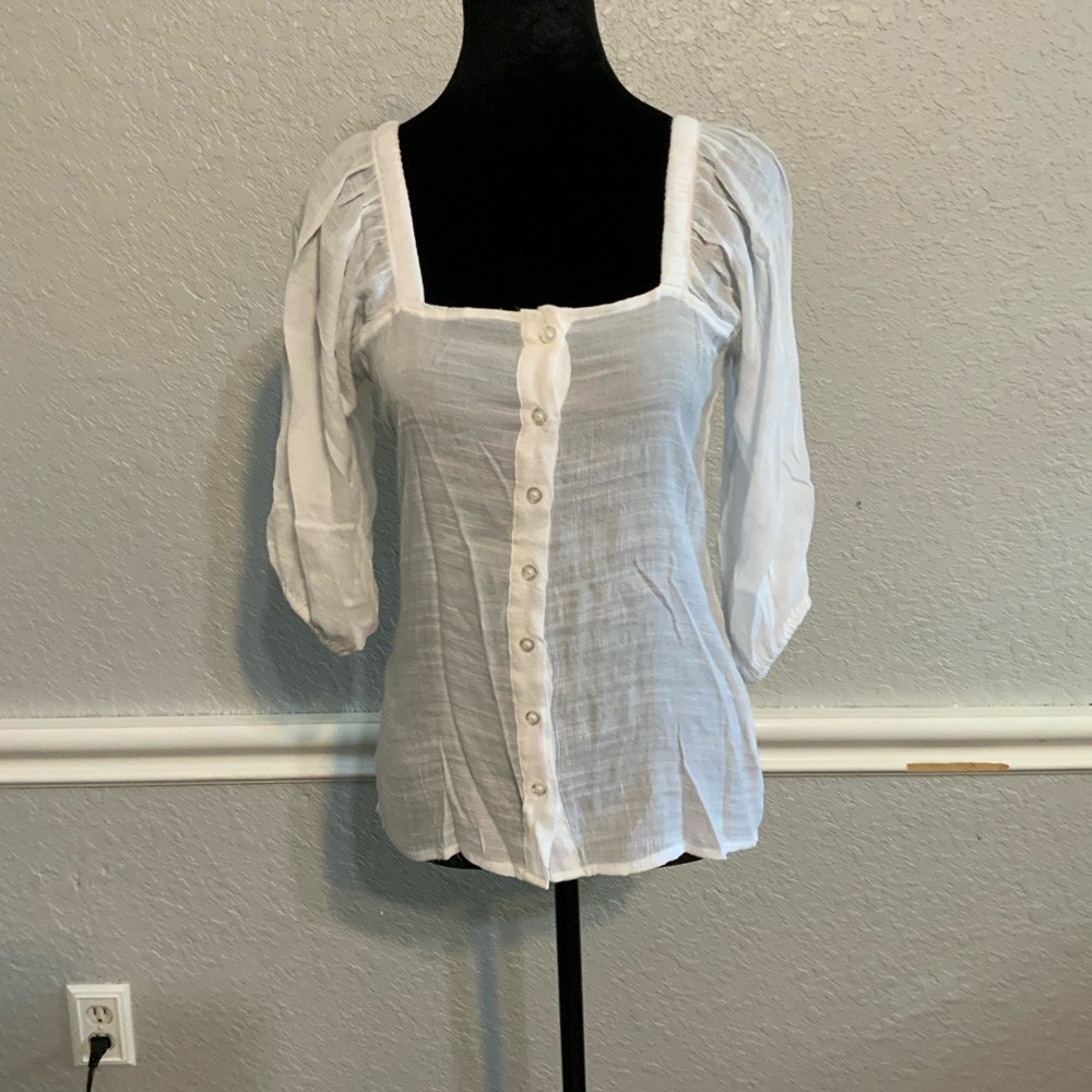 White Button-Up Women's Top